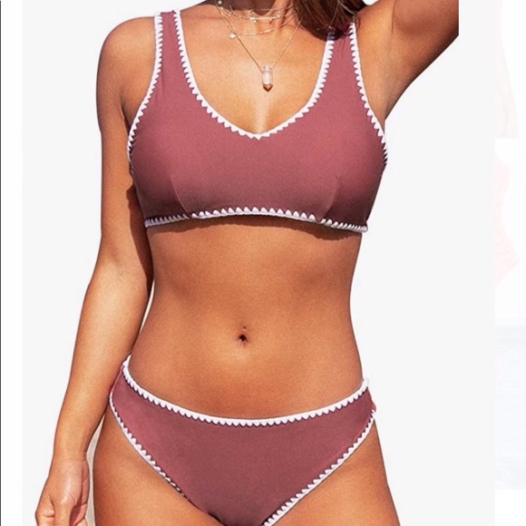 CUPSHE Women's Sporty Crochet Trim Bikini Sets Size Medium - Picture 11 of 11